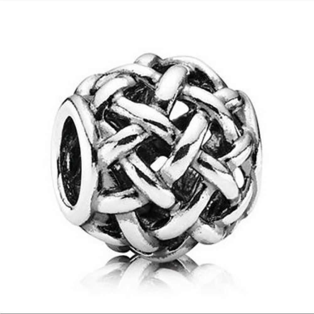 Pandora Openwork Basket Weave Charm Authentic Sterling Silver 🌺Forever Entwined